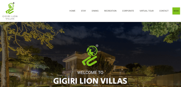 Gigiri Lion Villas website by Calla Marketing